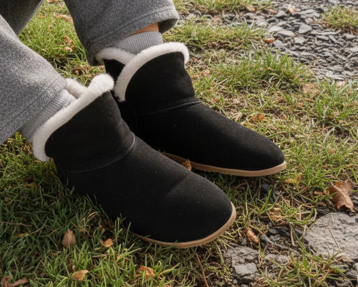 Noma / Black Suede & Sheepskin / Womens