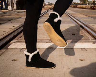 Noma / Black Suede & Sheepskin / Womens