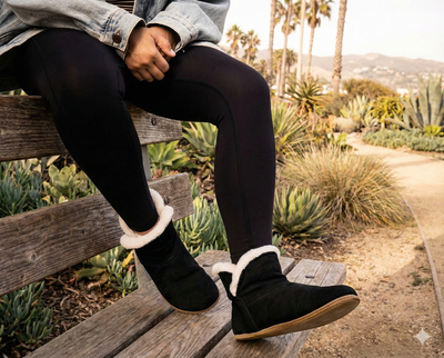 Noma / Black Suede & Sheepskin / Womens