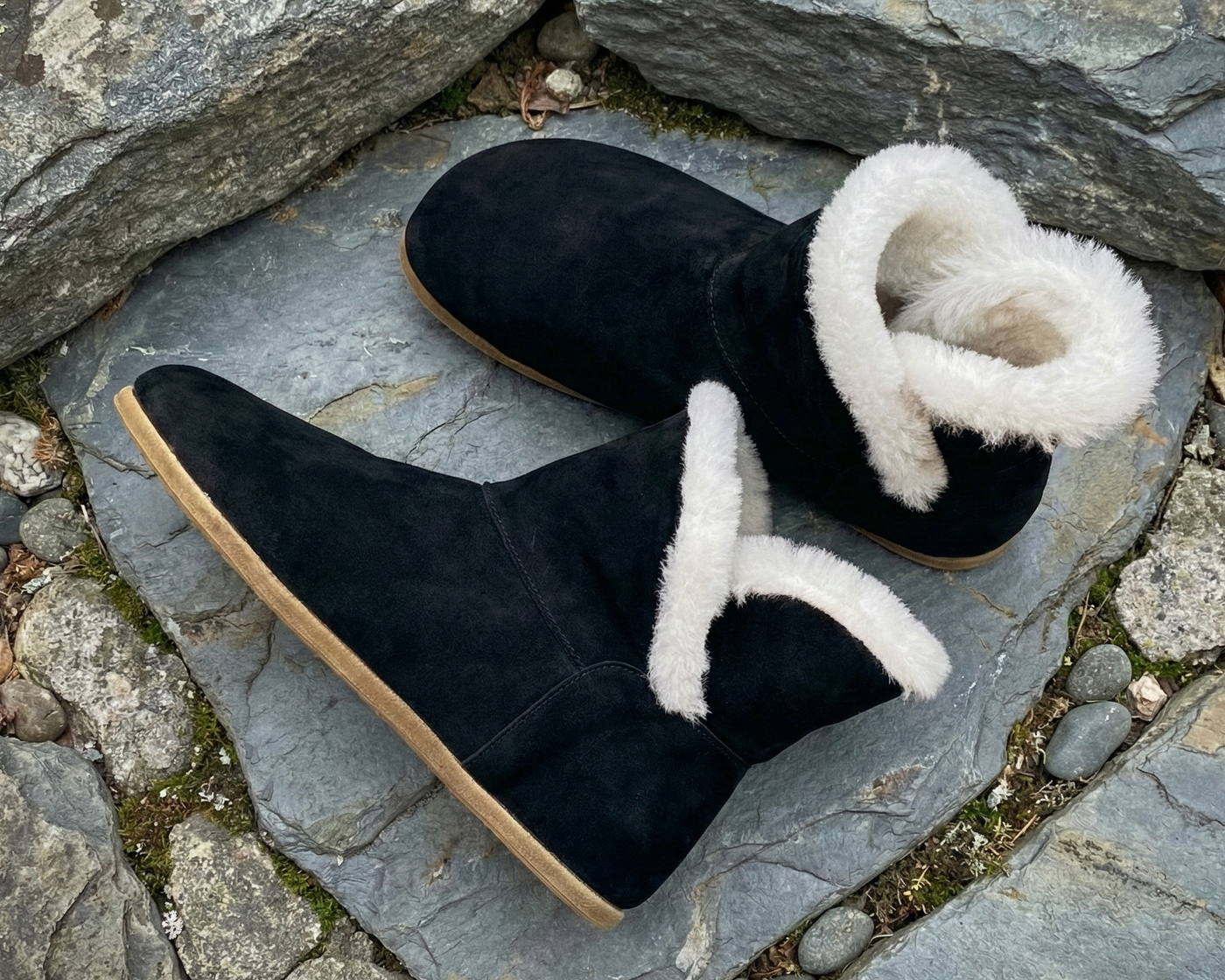 Noma / Black Suede & Sheepskin / Womens