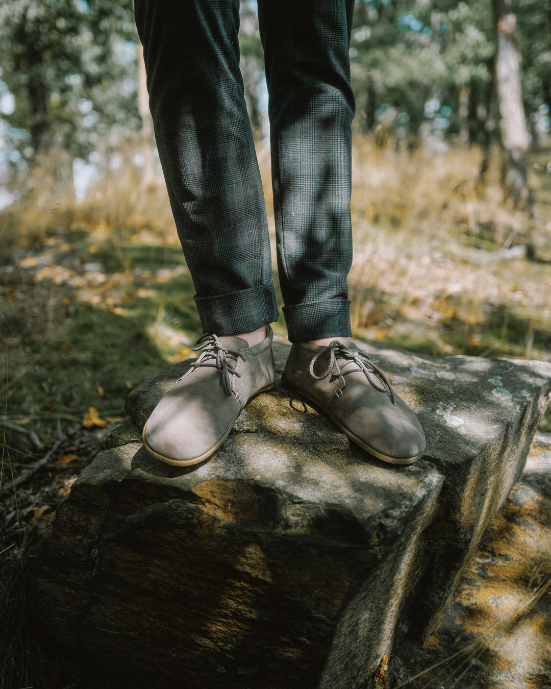 RHIZAL Joro / Stone / Mens - Grounded Barefoot Leather Shoes