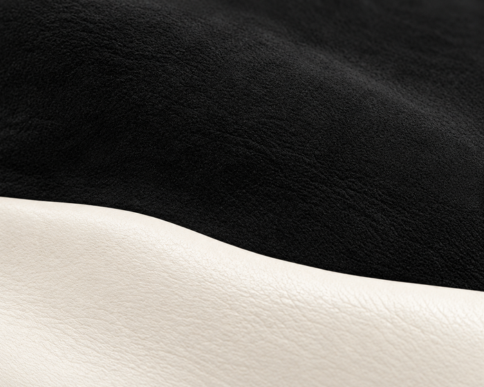 Black Nubuck & Ivory Leather