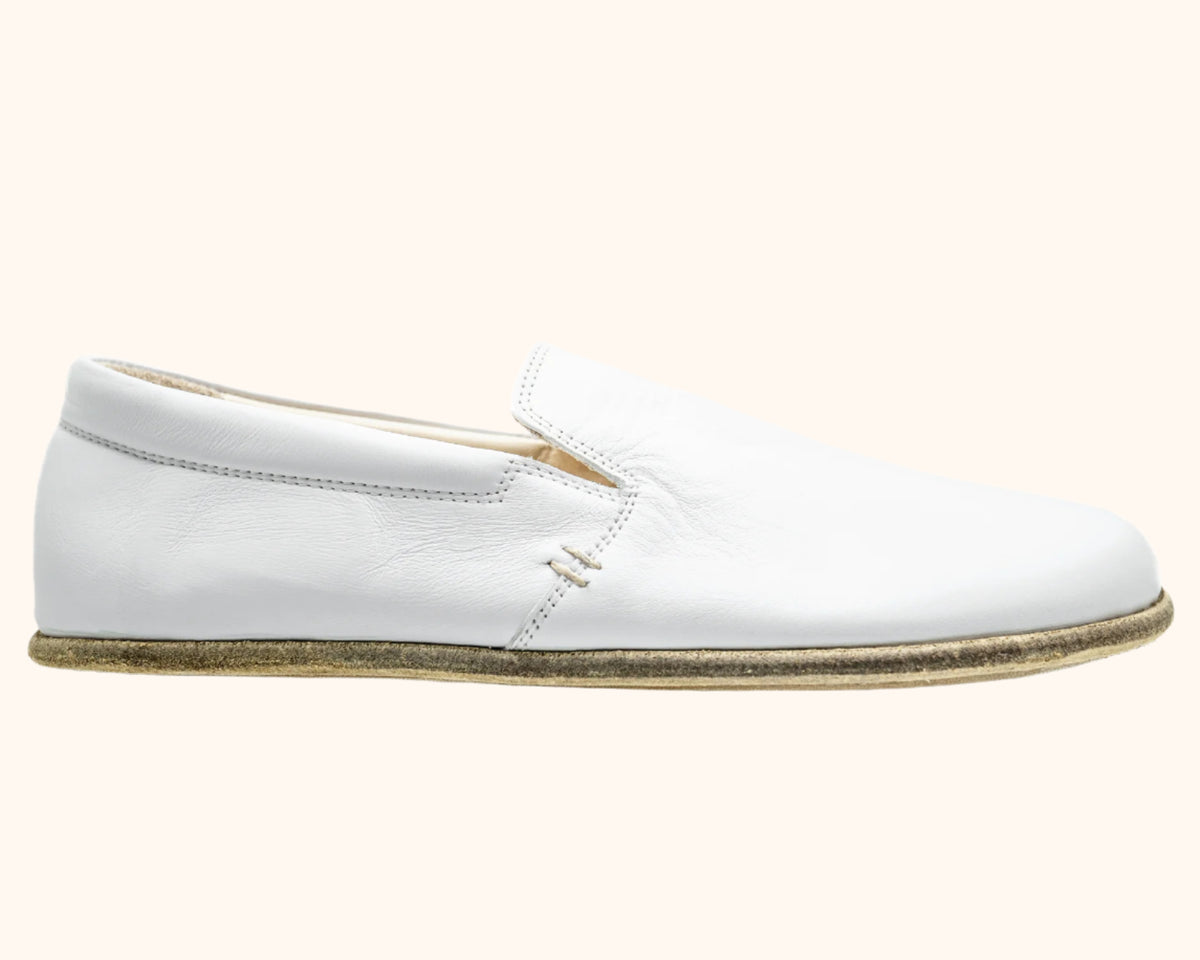 RHIZAL Brio Grounding Earthing Slip-On in Ivory White Leather