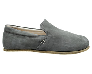 RHIZAL Brio Grounding Earthing Slip-On in Stone Grey Leather Womens